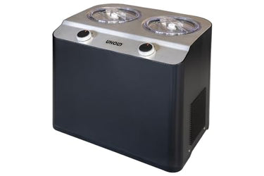 Unold 48835 Doppio ice cream maker, ice cream maker with compressor including 2 ice cream containers, cream ice cream in approx. 30 minutes, 250 watts, black on sale